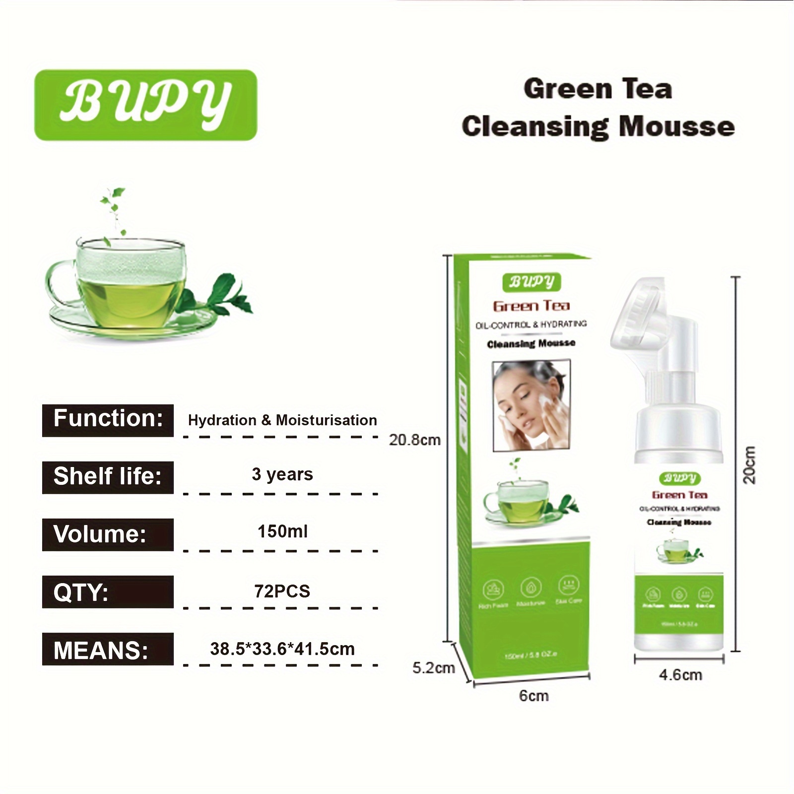 🧖🏼‍♀️🌸Espuma 🧖🏼‍♀️Limpiadora Facial💜 💙Espuma con cepillo de limpieza  Facial exfoliante.🌼. 💲9️⃣0️⃣ 🍃Te verde 💙🧬Colageno 🧖🏼‍♀️Limpia tu  rostro a, By Monsebella cosmetics