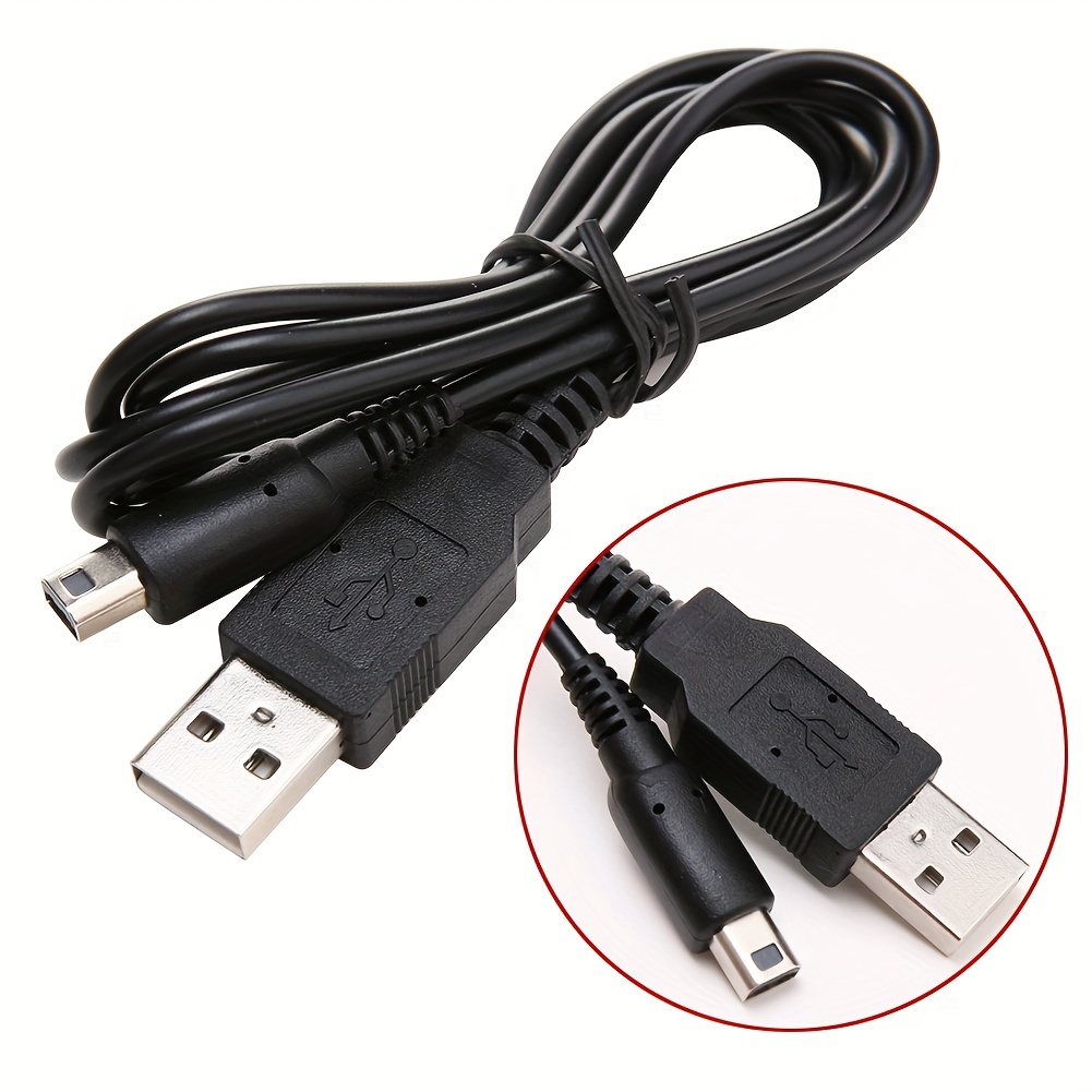 Nintendo DSL DS Lite 3DS DSi LL XL 2 in 1 USB Charger Power Cable