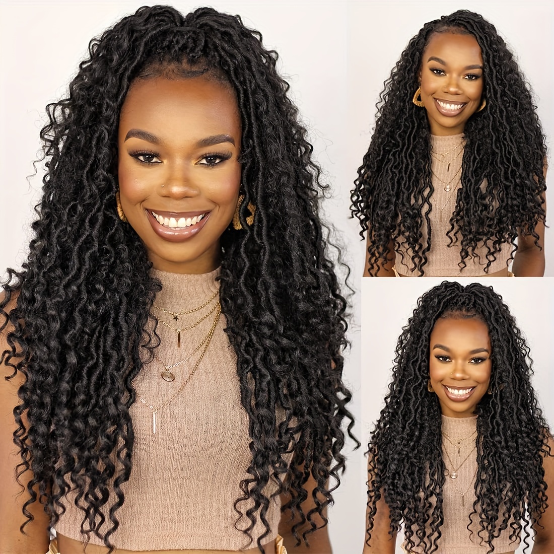 Goddess Locs Crochet Hair Extensions River Locs Curly Faux - Temu