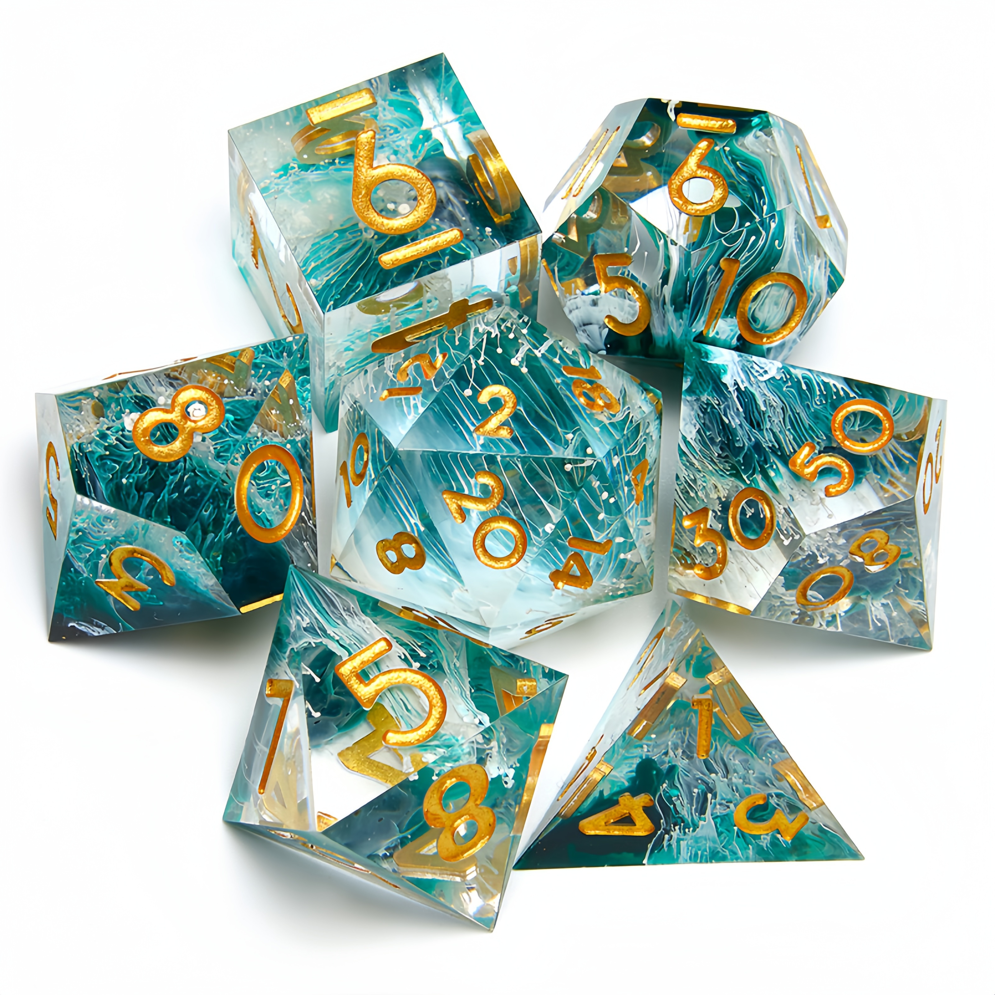 

7pcs Polyhedral Dice Set For , Christmas Day