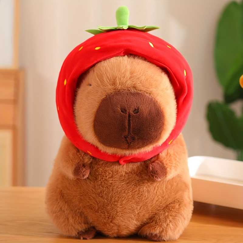 Capybara Wearing Strawberry Headbands Plush Toy Simulation Anime Toy Cute  Doll Stuffed Animals Soft Doll Plush Christmas, New Year, Valentine's Day