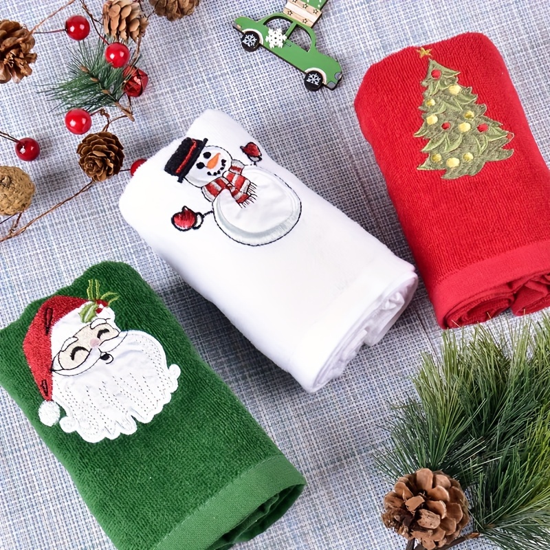 6 PCS Christmas Kitchen Hand Towels Buffalo Plaid towel Christmas Gnome  Dish Towels Christmas Black Red Plaid Kitchen Wash Cloths Absorbent Drying