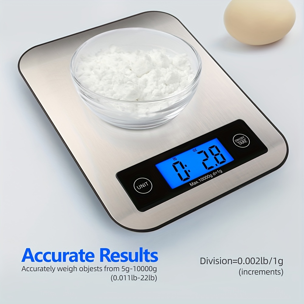 1pc, Food Scale Black, 22lb/10kg Digital Kitchen Scale Grams And Oz For  Baking Cooking And Weight Loss, 1g/0.04oz Precise Graduation, Easy Clean  Stain