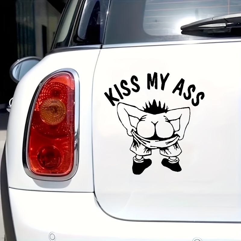 KISS MY ACE KISSES MY BUTTOCKS FUN 12cmx9cm STICKER CAR (KA044)