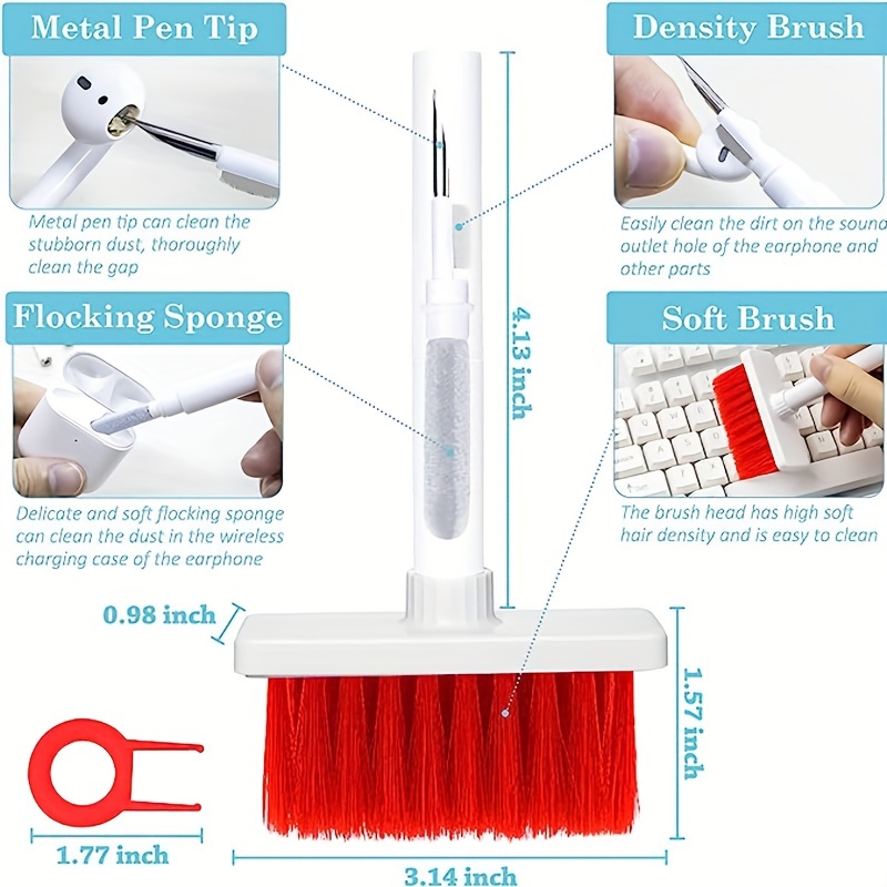 Multifunctional Keyboard Cleaning Brush Earphone Corner Dust Cleaning Brush  Tool