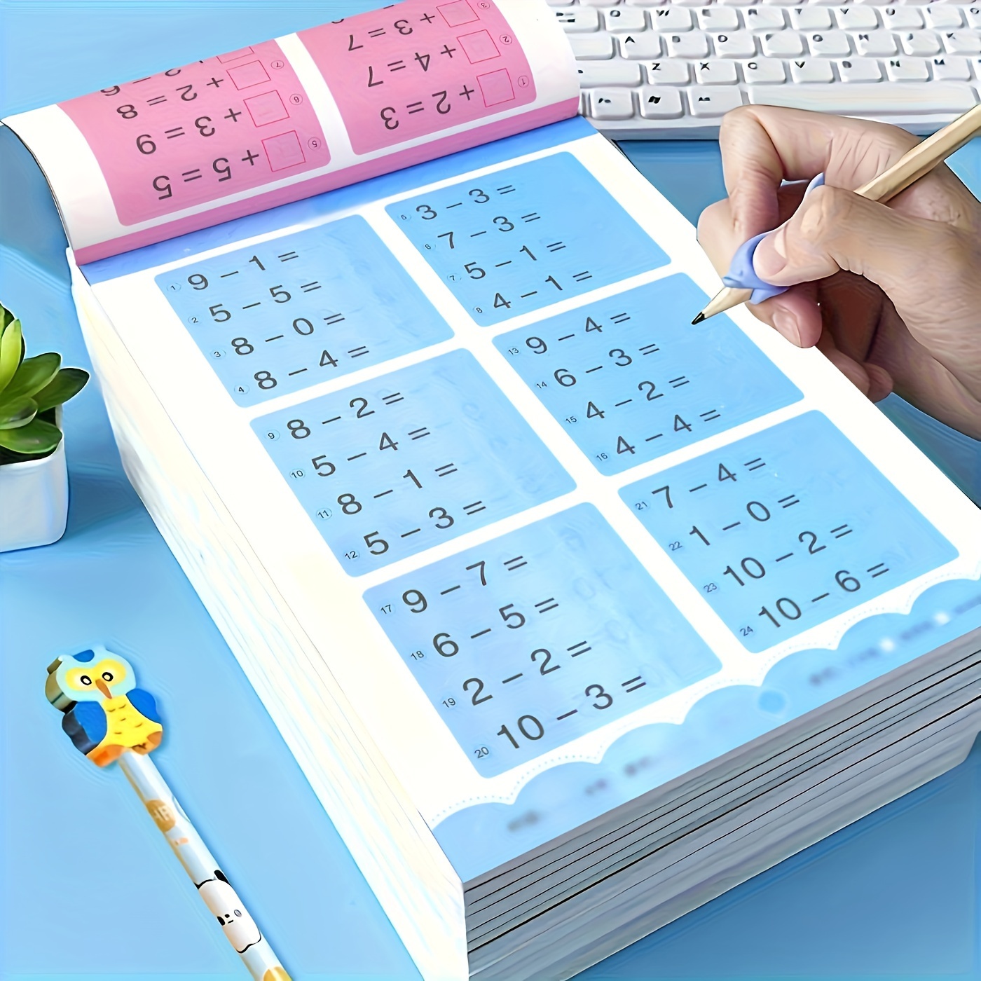 

Children's Addition And Subtraction Math Learning Exercise Book, Handwritten Arithmetic Exercise Book, Notebook (including Chinese Characters, But Does Not Affect Normal Use)