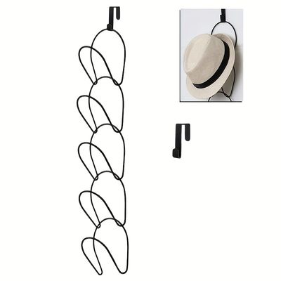 5pcs Punch-free Hat Storage Rack, Door Back Hat Holder, Wall Hanging Hat Rack, Baseball Cap Organizer, Hat Sorting Storage Rack