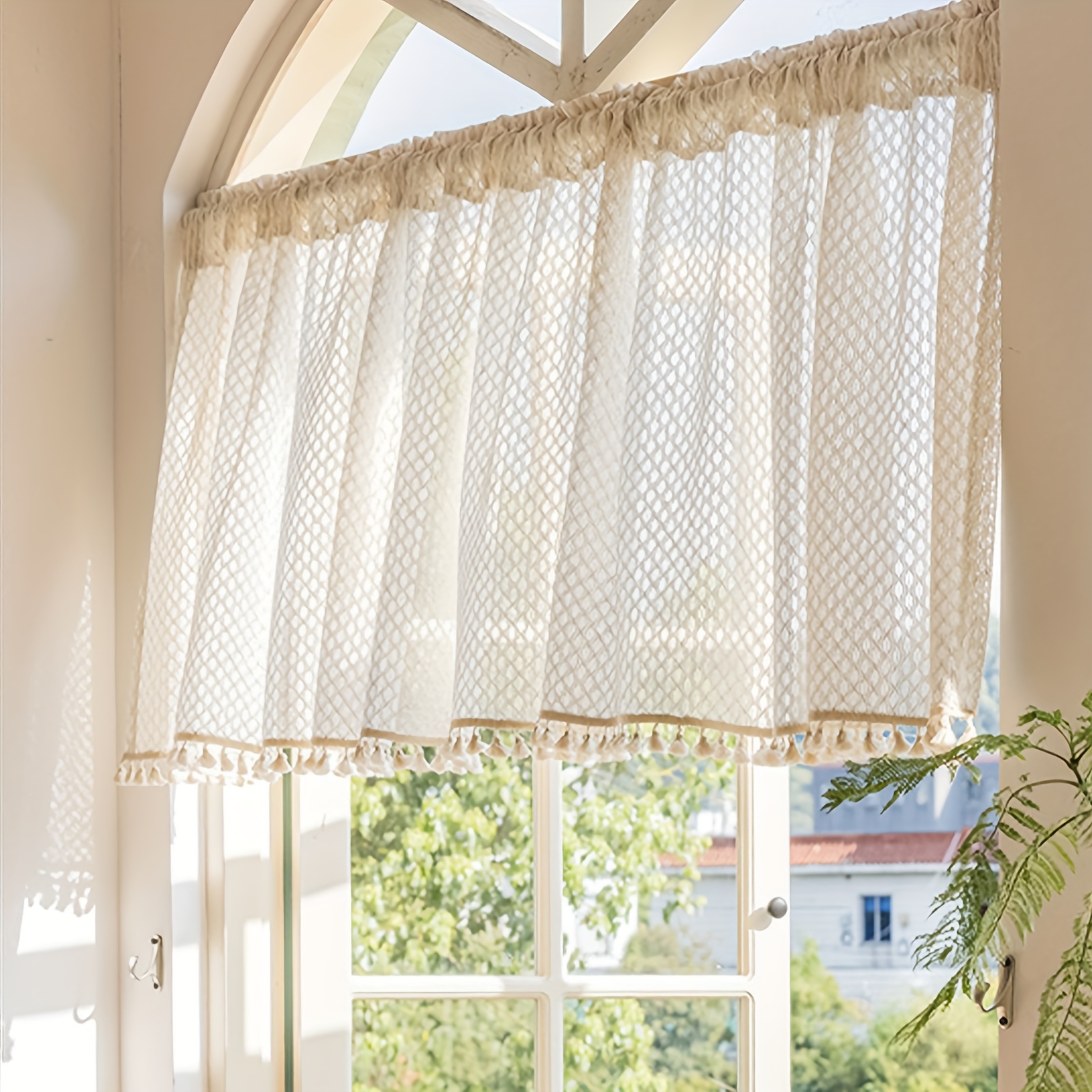 Cortinas blancas semitransparentes de 95 pulgadas de largo, paneles de  cortina de lino para sala de estar, dormitorio, cortinas de ventana de