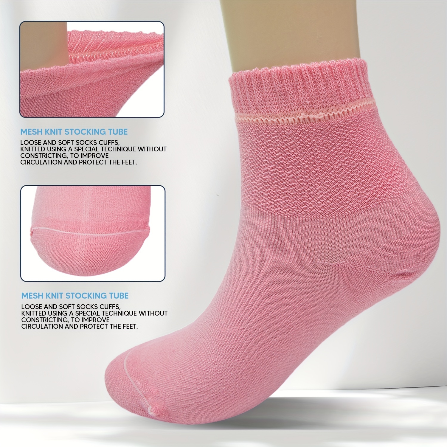 Calcetines para diabéticos para mujeres y hombres, 6 pares de calcetines de  bambú para diabéticos, calcetines anchos con puntera sin costuras (M