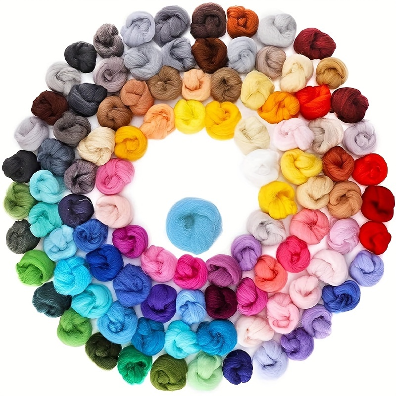 

24pcs Colors Needle Felting Wool Fibre Wool Roving For Diy Craft Materials, Needle Felt Roving For Spinning Blending Custom Colors