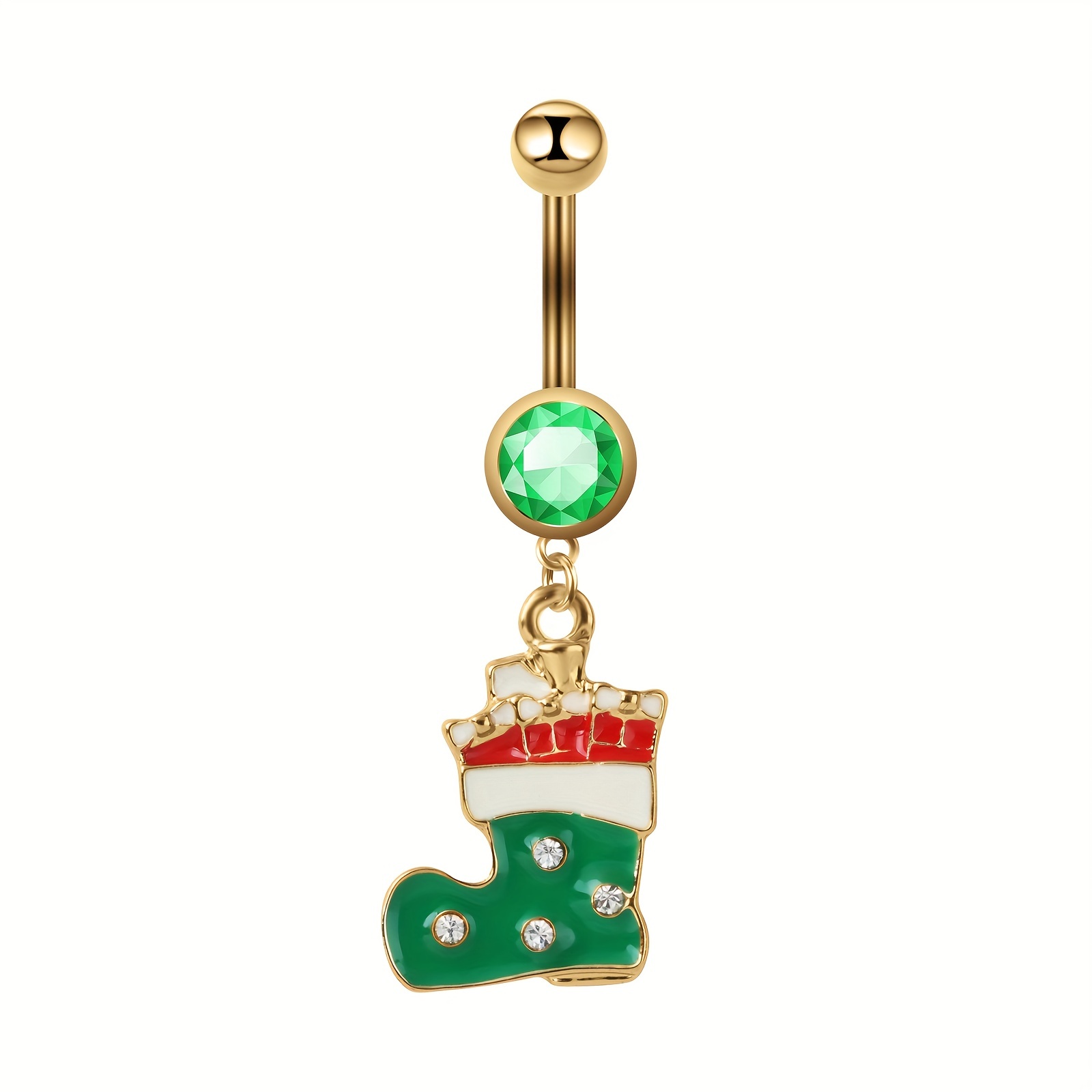 Simple Christmas Tree Pendant Belly Button Ring Cute Simple - Temu