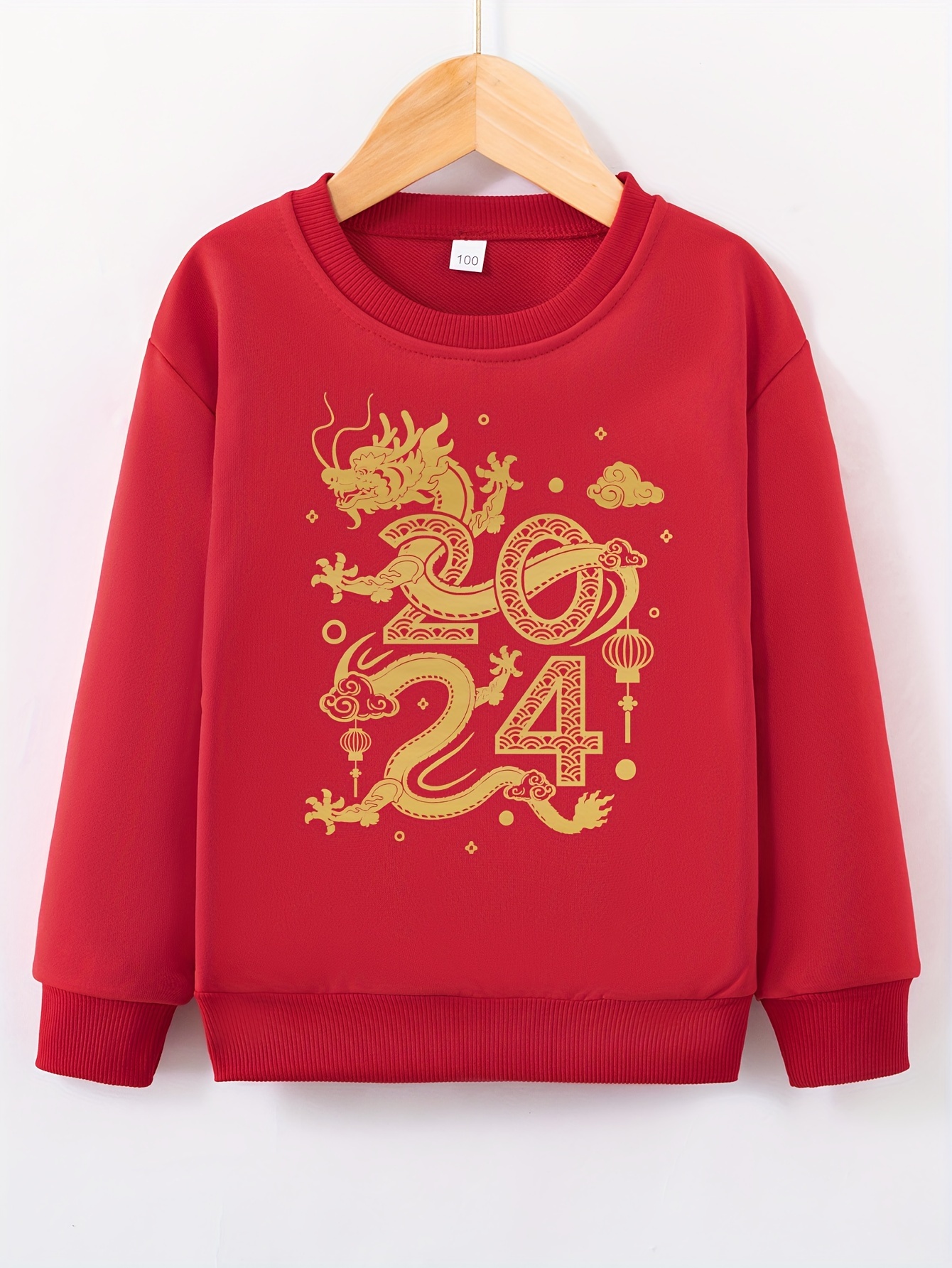 2024 Dragon New Year Print Sweatshirt Boys Cool Lightweight Temu