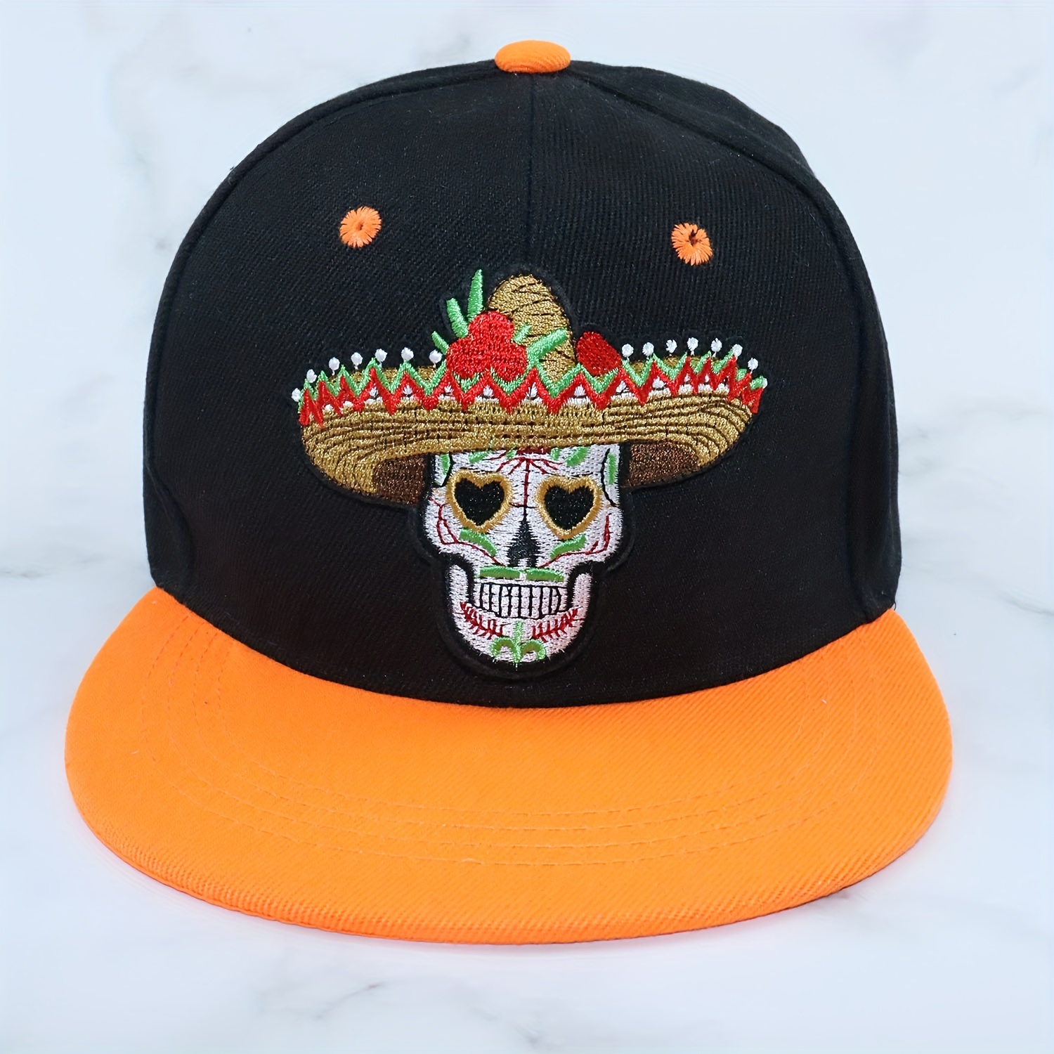 Hip Hop Skull Embroidery Hats Adjustable Snapback Hat For Men Women Unisex  Baseball Flat Bill Brim - Jewelry & Accessories - Temu