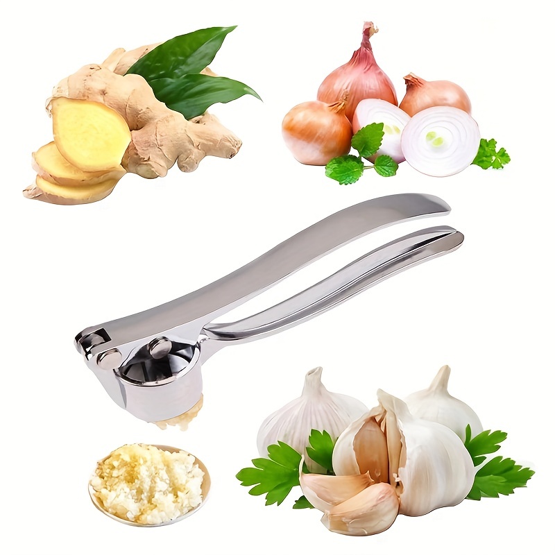 Stainless Steel Garlic Masher Kitchen Vegetable Cooking Ginger Extruder  Manual