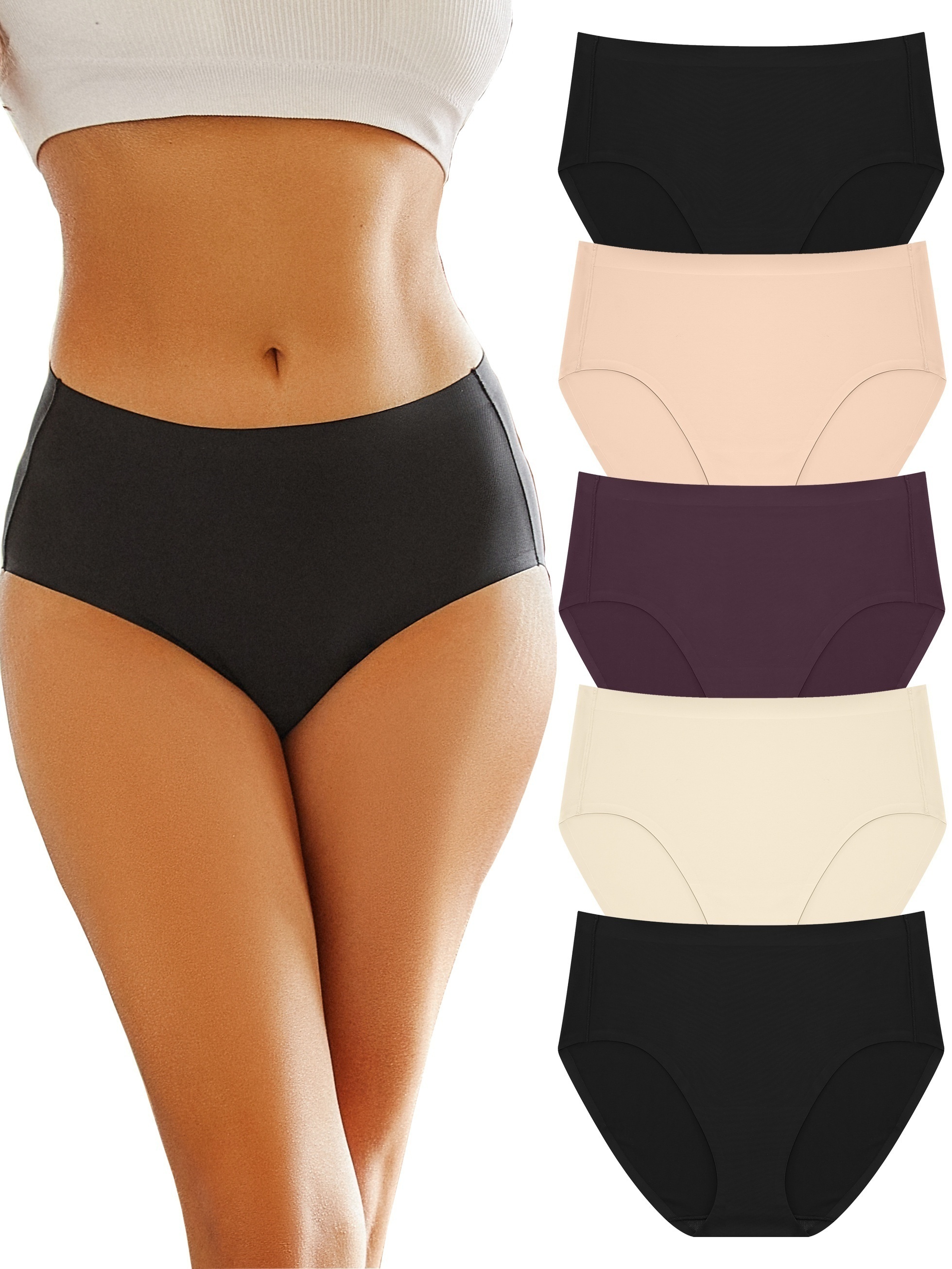 Simple Solid Briefs Comfy Breathable High Waist Stretchy - Temu Sweden