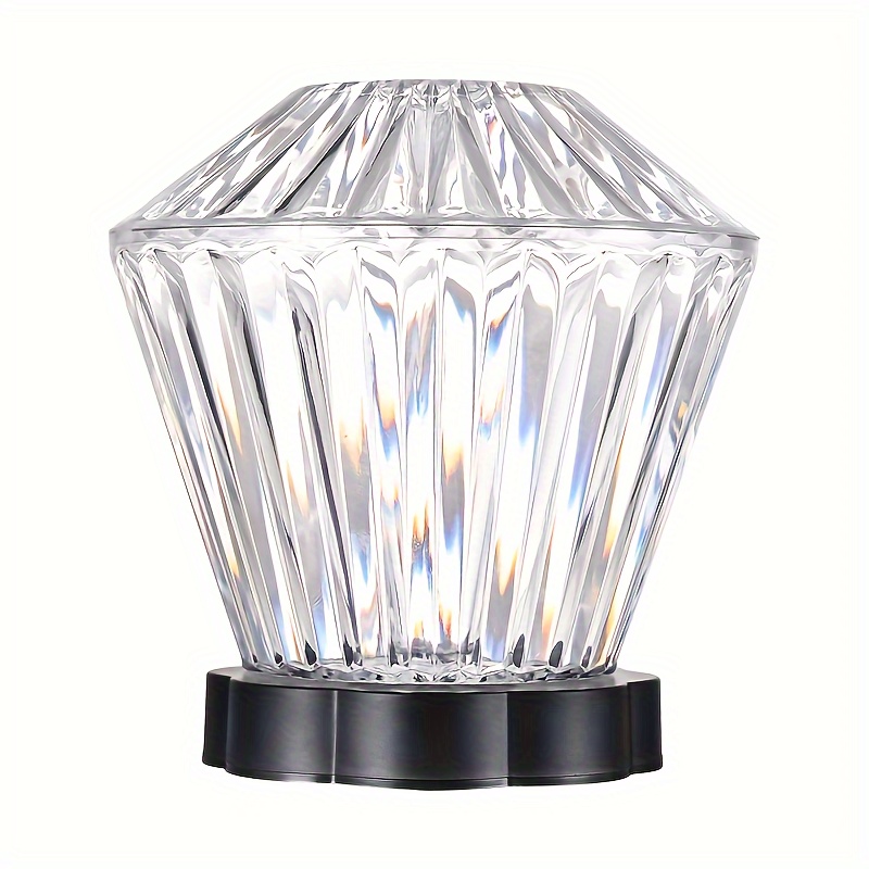 1 lámpara de mesa de cristal, lámpara de cristal que cambia de 16 colores,  luz nocturna, lámparas táctiles de luz decorativas para dormitorios, lámpar