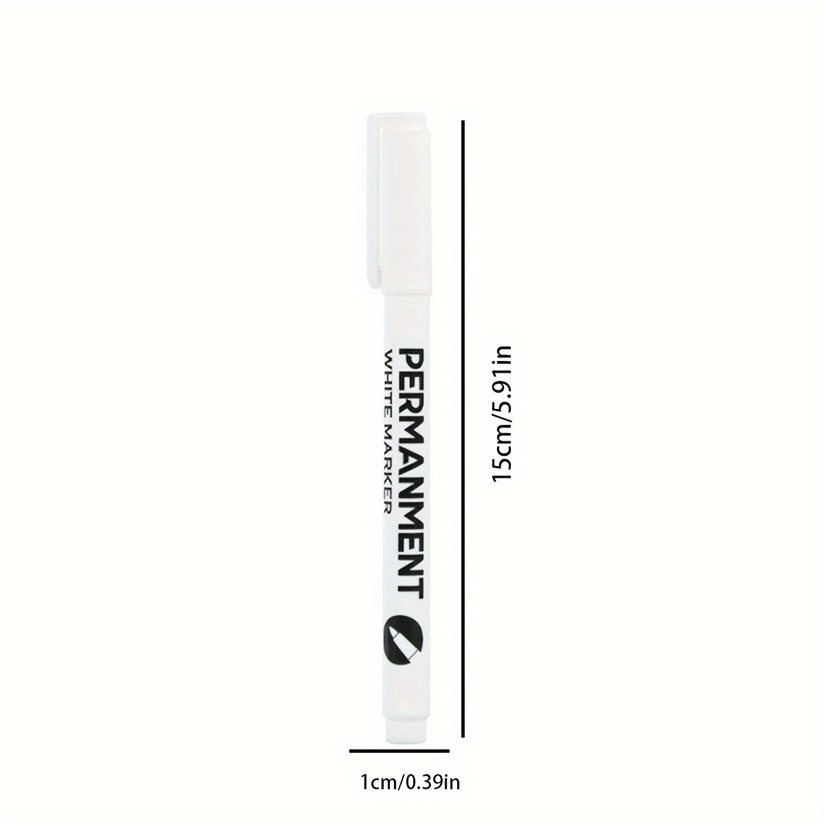 1PC White Marker Oily Waterproof Non-fading Metal Glass Graffiti Marker  Quick Dry Marker 15*1.2CM / 5.90*0.47inch