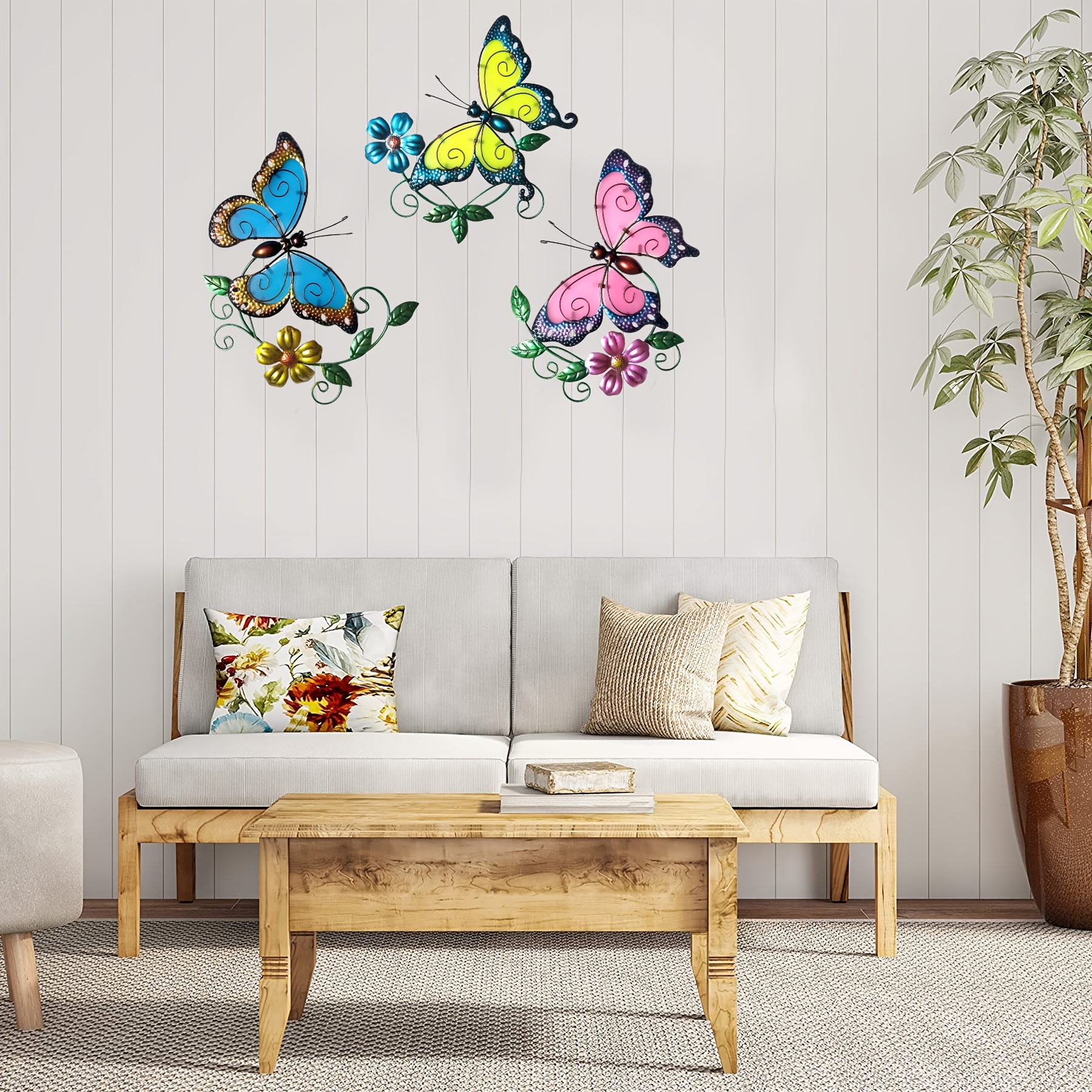 Butterfly Wall Art: Decorative Metal Sculptures Glow In Dark - Temu