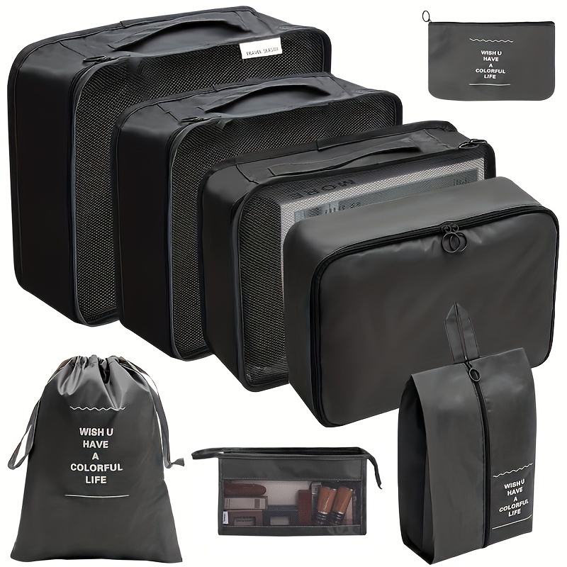 8 Pcs Solid Color Packaging Cubes, Lightweight Multifunctional Luggage