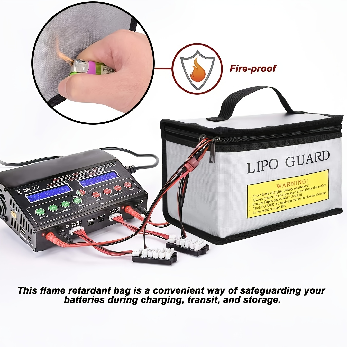 Sac de protection de batterie Lipo Ignifuge, antidéflagrant, sac de  stockage sécurisé pour stockage à domicile, pour utilisation à