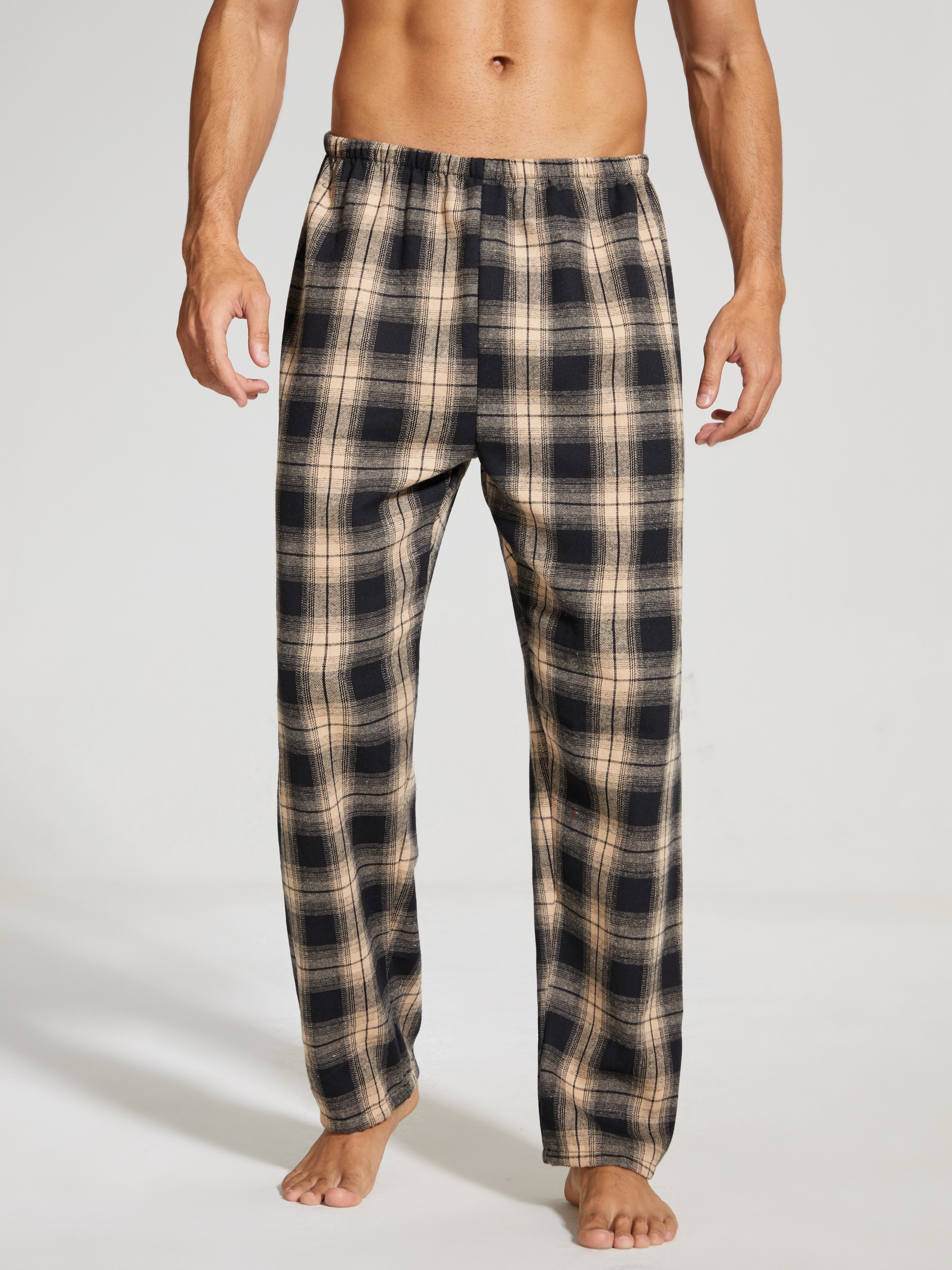 Classic Fashion Men's Casual Thickened Plaid Loungewear Long