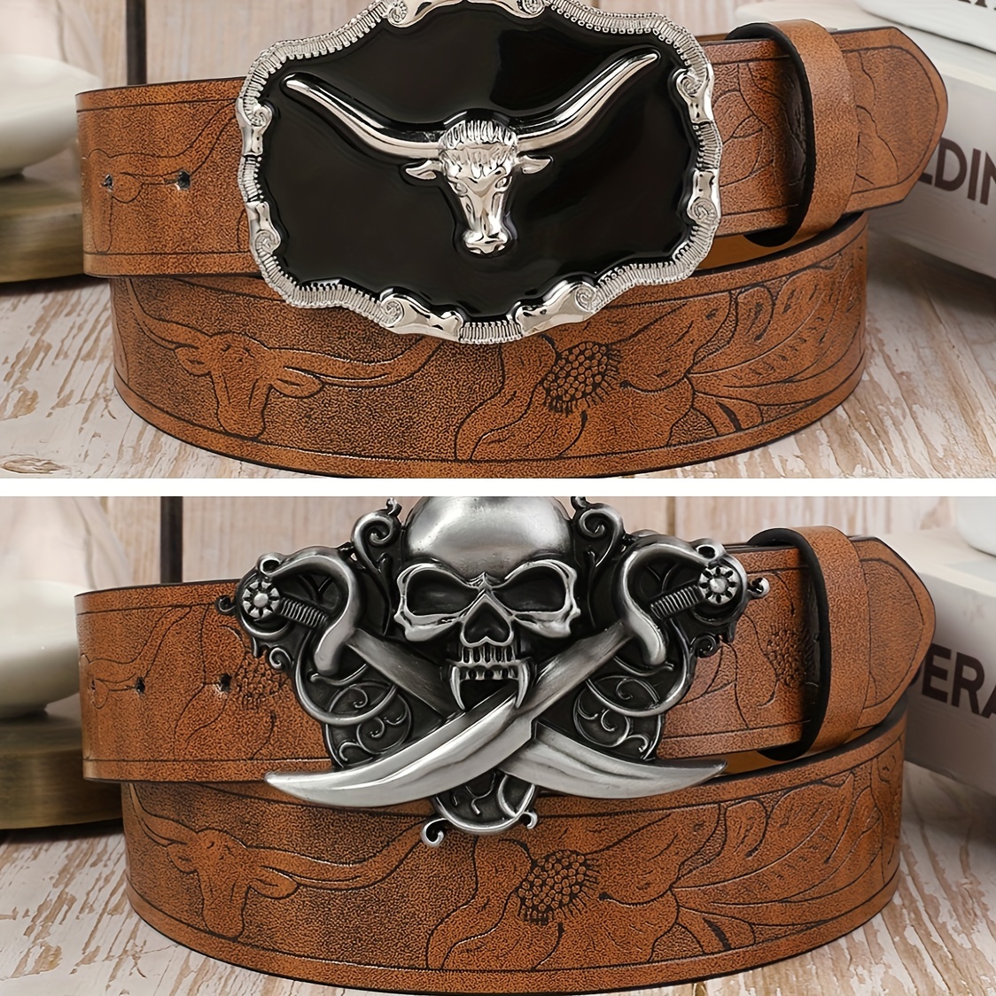 Gothic Leather Belt - Temu