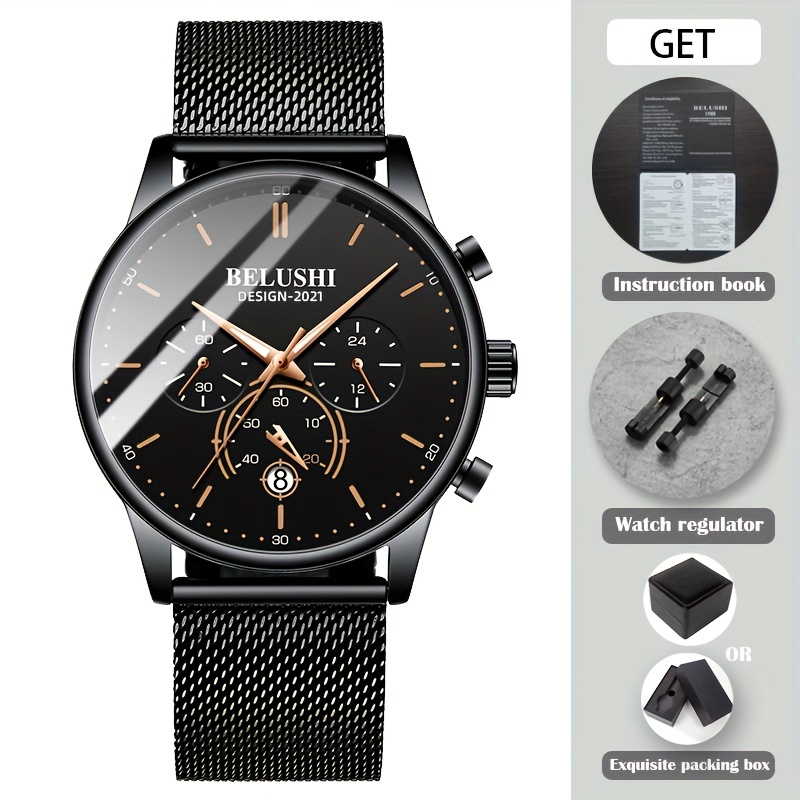 Belushi New Chronograph Luminous Fashion Waterproof Watches - Temu