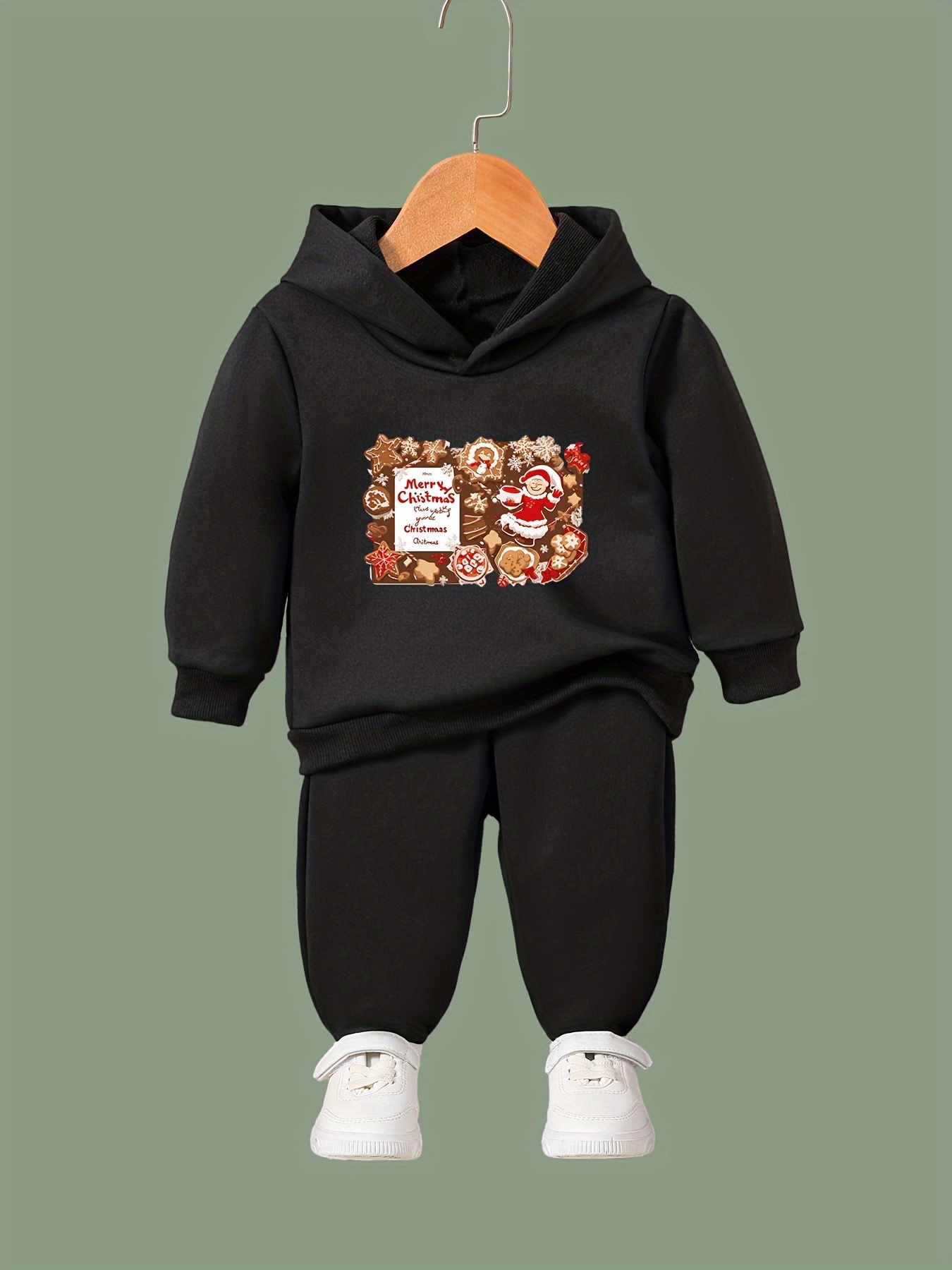  Conjunto de 2 piezas de sudadera con capucha de manga