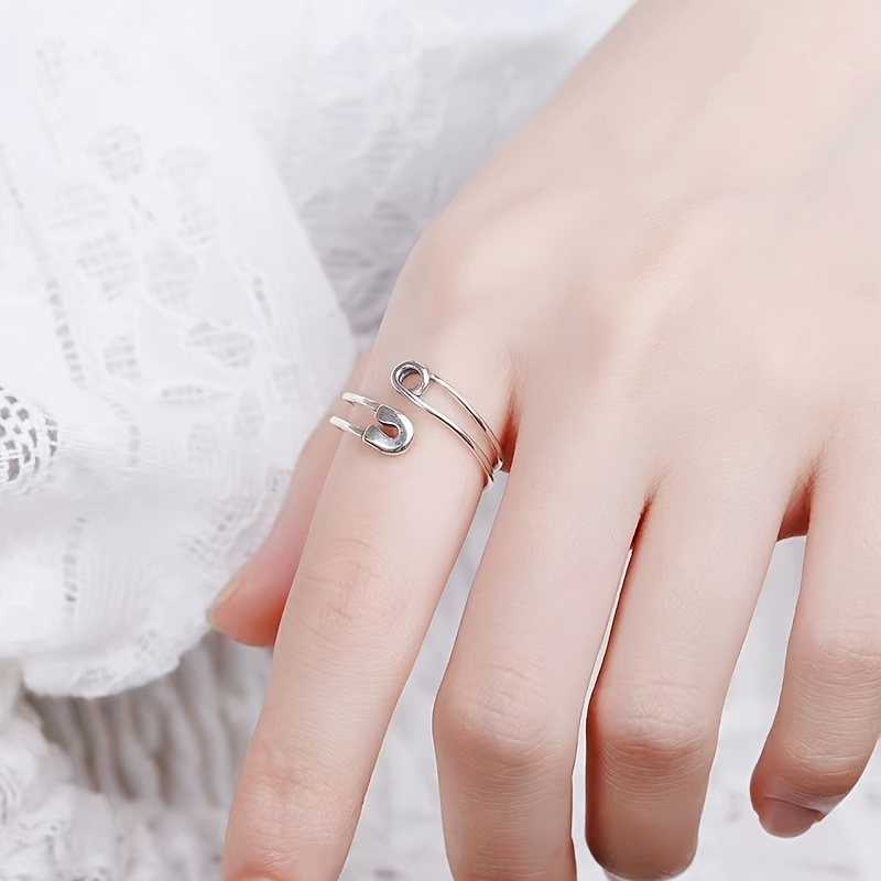 Stainless Steel Adjustable Pin-shaped Ring for Daily Outfits