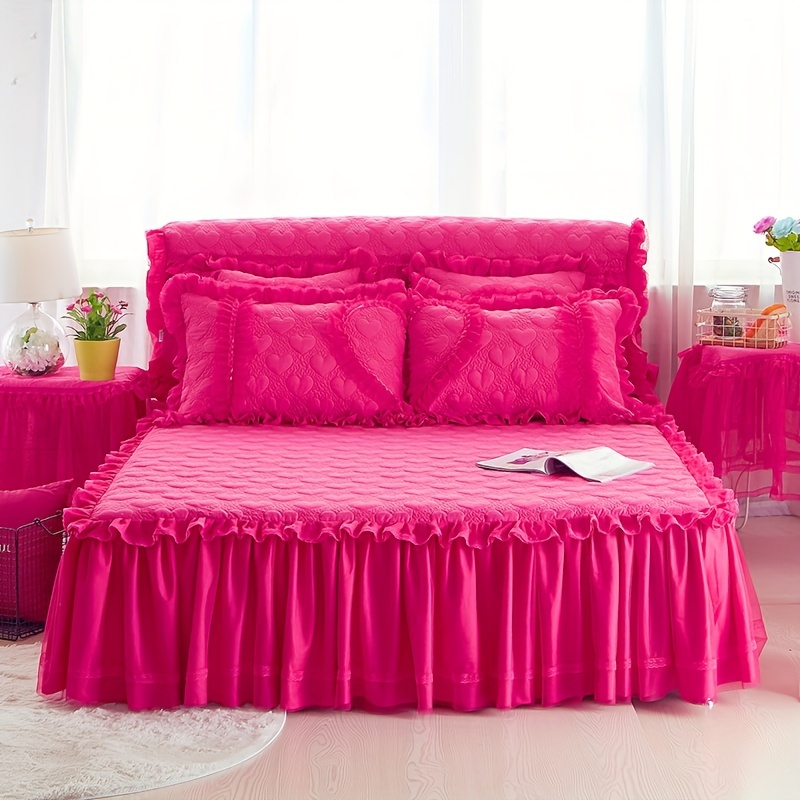 Hot pink bed outlet skirt