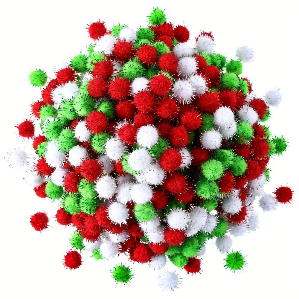 Christmas Pom Poms Different Colour Pompoms Balls For - Temu