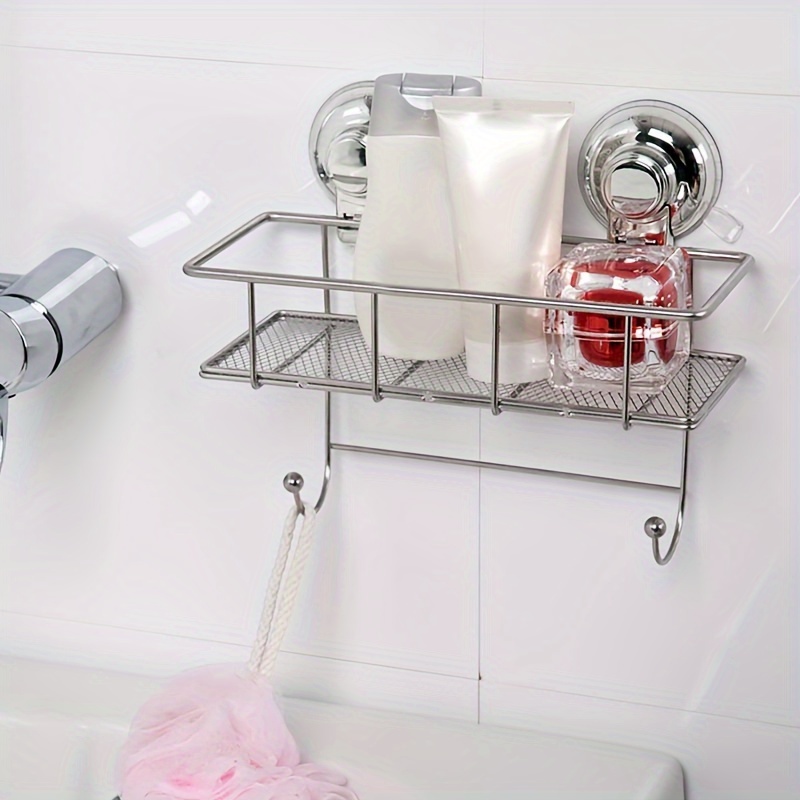 Suction Cup Shower Bathroom Shower Shelf Storage Dry Rack Kitchen