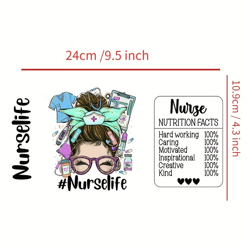 Uv Dtf Transfer Nurse Design Sticker Libbey Glass Cups Diy - Temu