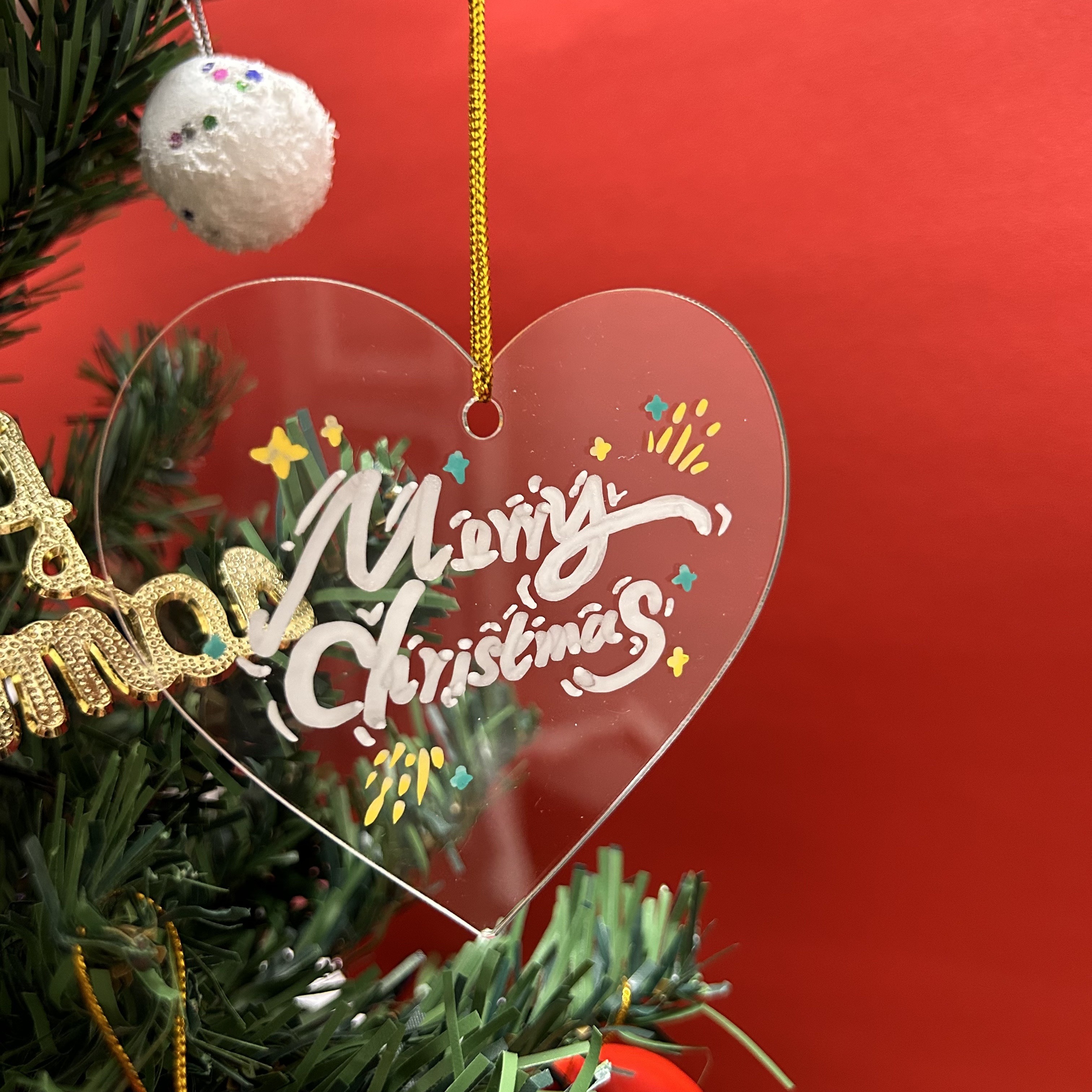 Christmas Ornaments DIY Blank Acrylic Christmas Tree Party Ornaments  Decoration 