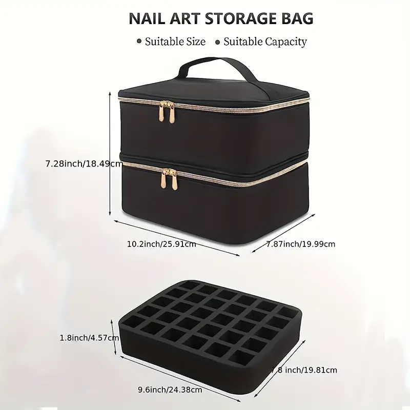Nail Polish Carrying Case Double Layers Nail Polish Storage - Temu
