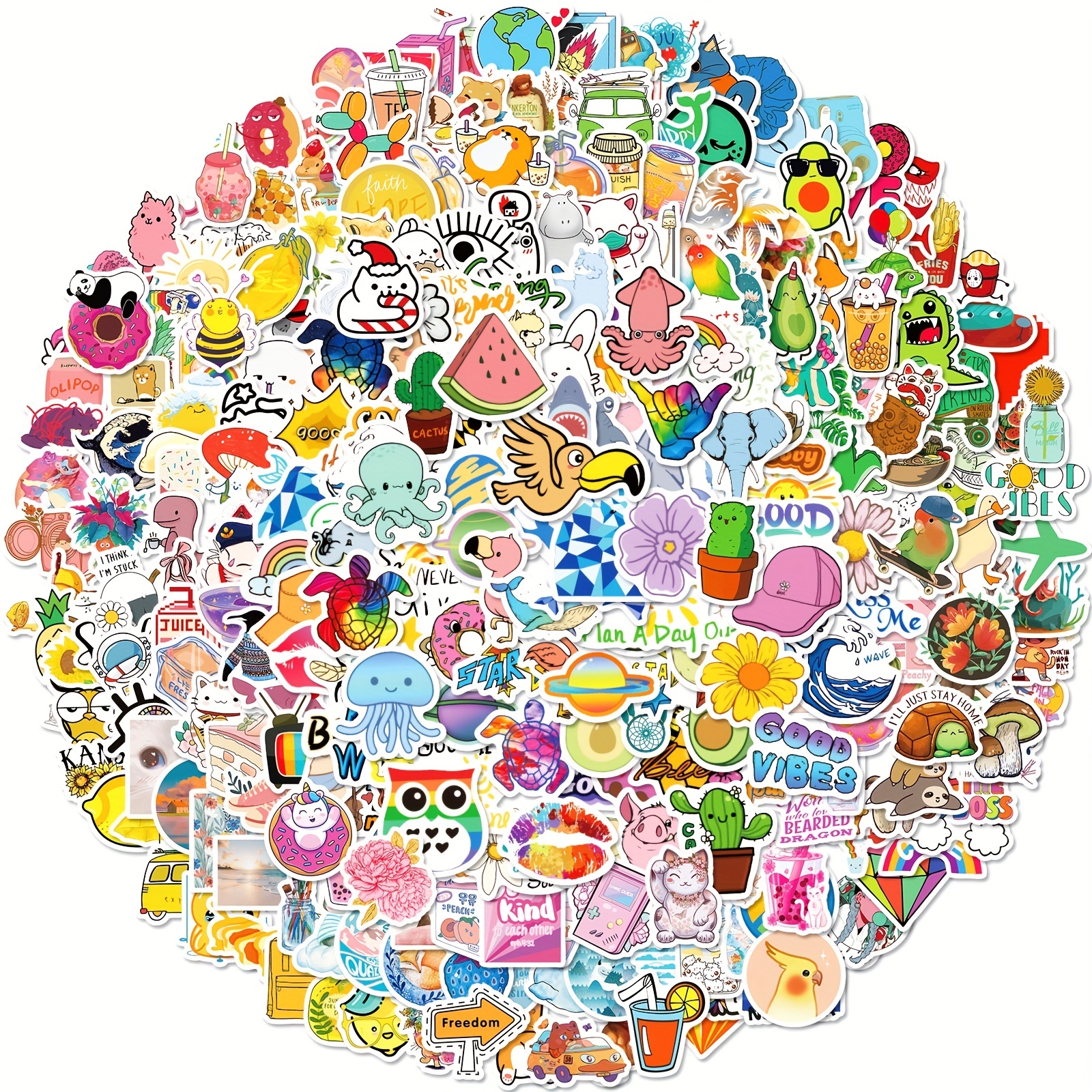 300 Pcs Trendy Cool Stickers For Kids, Vinyl Waterproof Vsco Aesthetic Cute  Stickers Decals, Gift For Kids Teens (colorful Stickers Pack-300pcs)