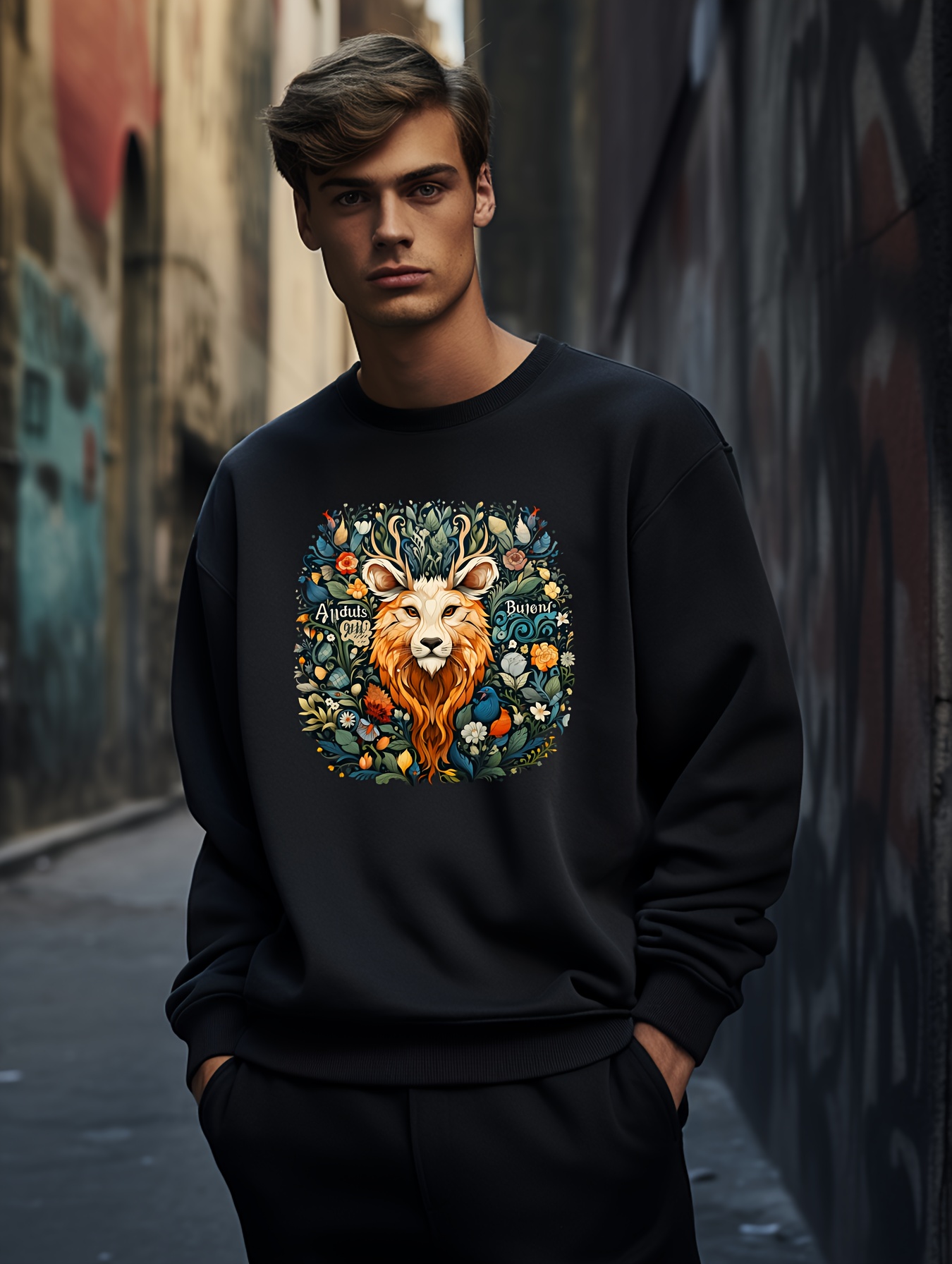 Strange Animal Print Sudadera De Moda Para Hombre Jersey Temu