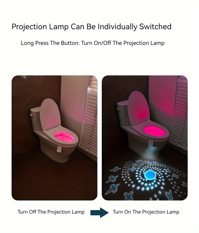 8/16 Color Led Human Body Induction Hanging Toilet Light For Bathroom,  Toilet Seat, Night Lamp, Creative 16 Color Led Induction Lamp, Multiple  Colors Gradient