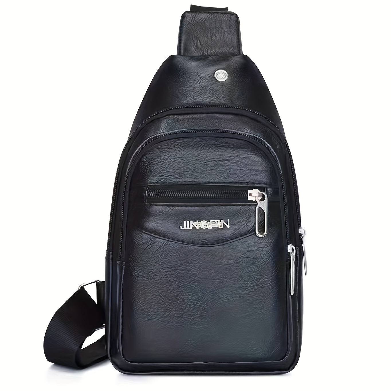 Men's Leather Crossbody Bag Chest Bag Large Capacity Satchel