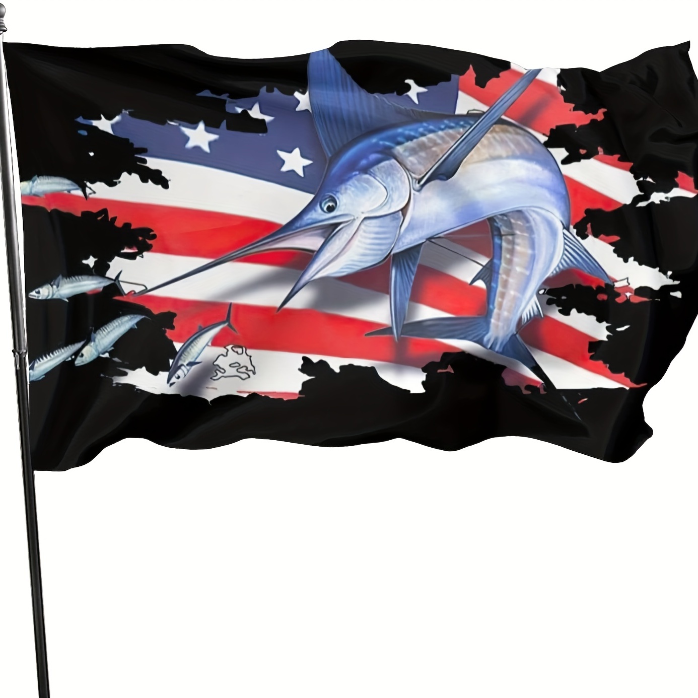 Marlin Fish Patriotic American Flag Home Garden Flag Banner Breeze