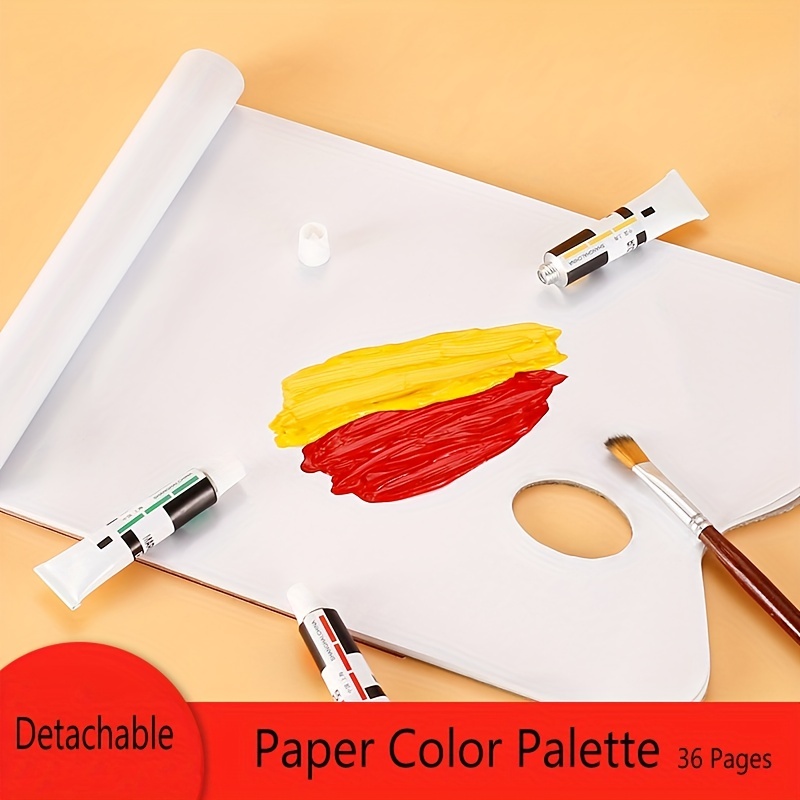 Paper Palette, 25 Sheets Disposable Gouache Oil Painting Mixing Palette  White Paper Palette Pad For Acrylic Paint Oils Watercolors