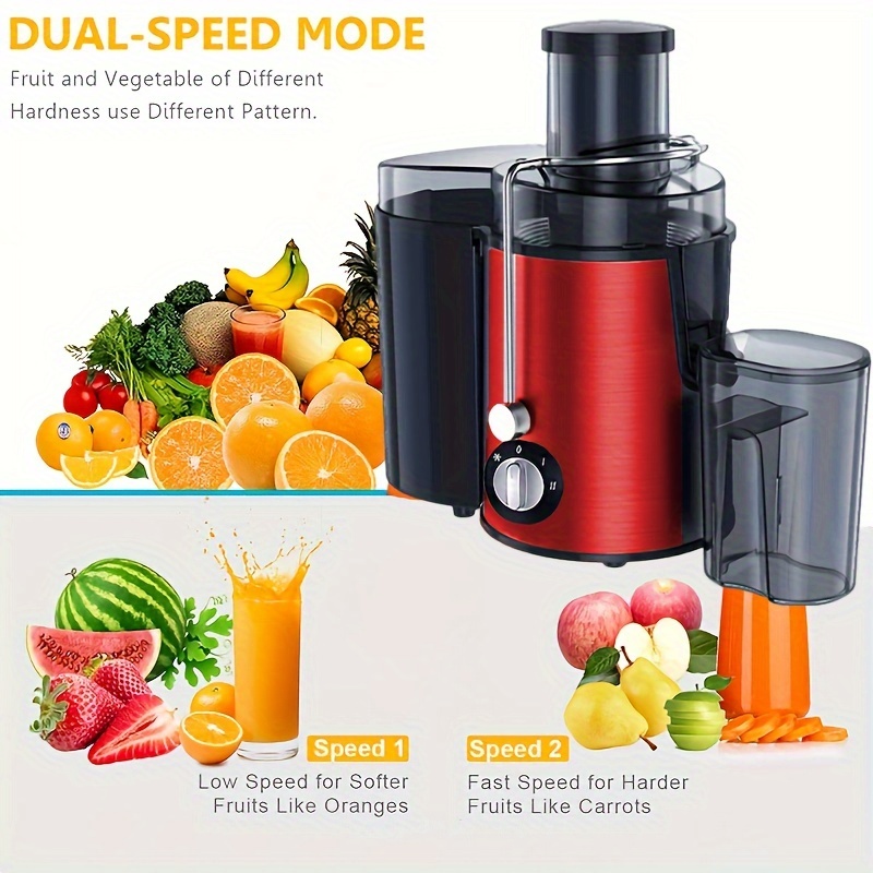 HOMETRONICS Centrifugal Juicer Machine Juice Extractor For Whole  Fruit&Vegetables,Bpa-Free,Dual Speed&Overheat Overload