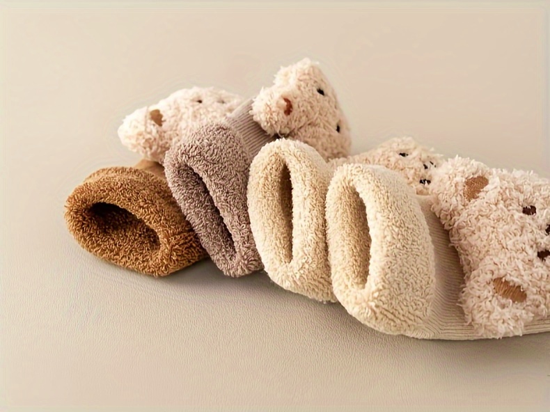 Newborn Baby Socks Winter Thickened Baby Fleece Warm Mid-Calf Socks Cartoon Non-Slip Learning Floor Socks