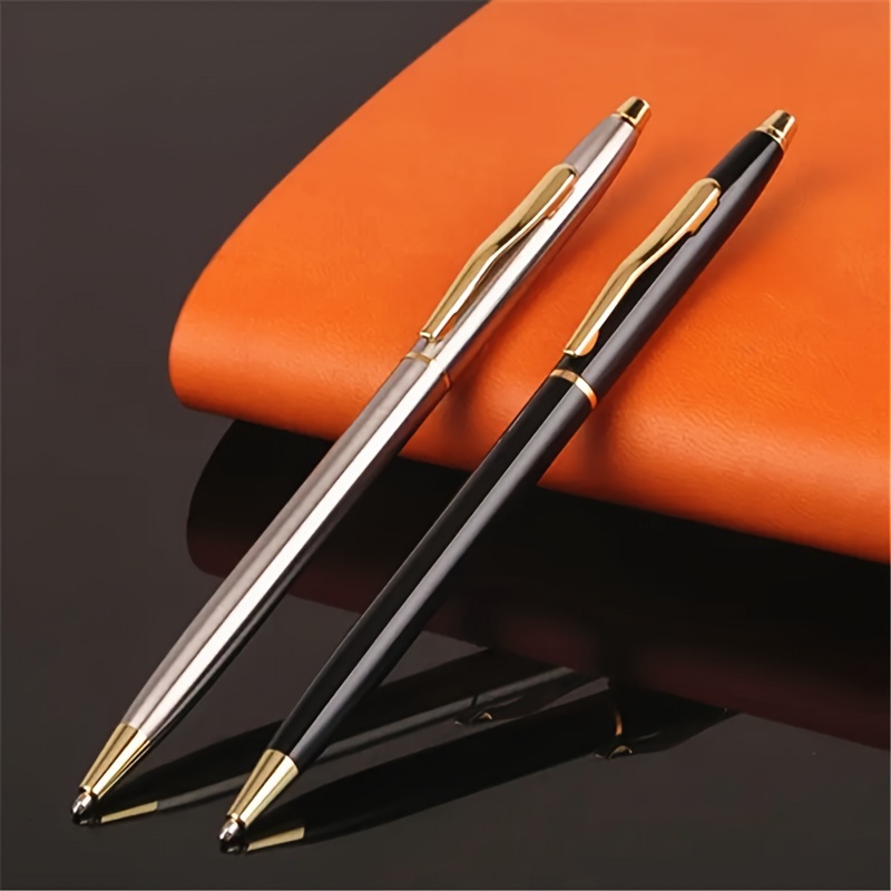 

1 Ultra-thin Round Ballpoint Pen Smooth Writing Metal Pen, Suitable For Students Learning Male And Female - Very Suitable For Office And Business Use!