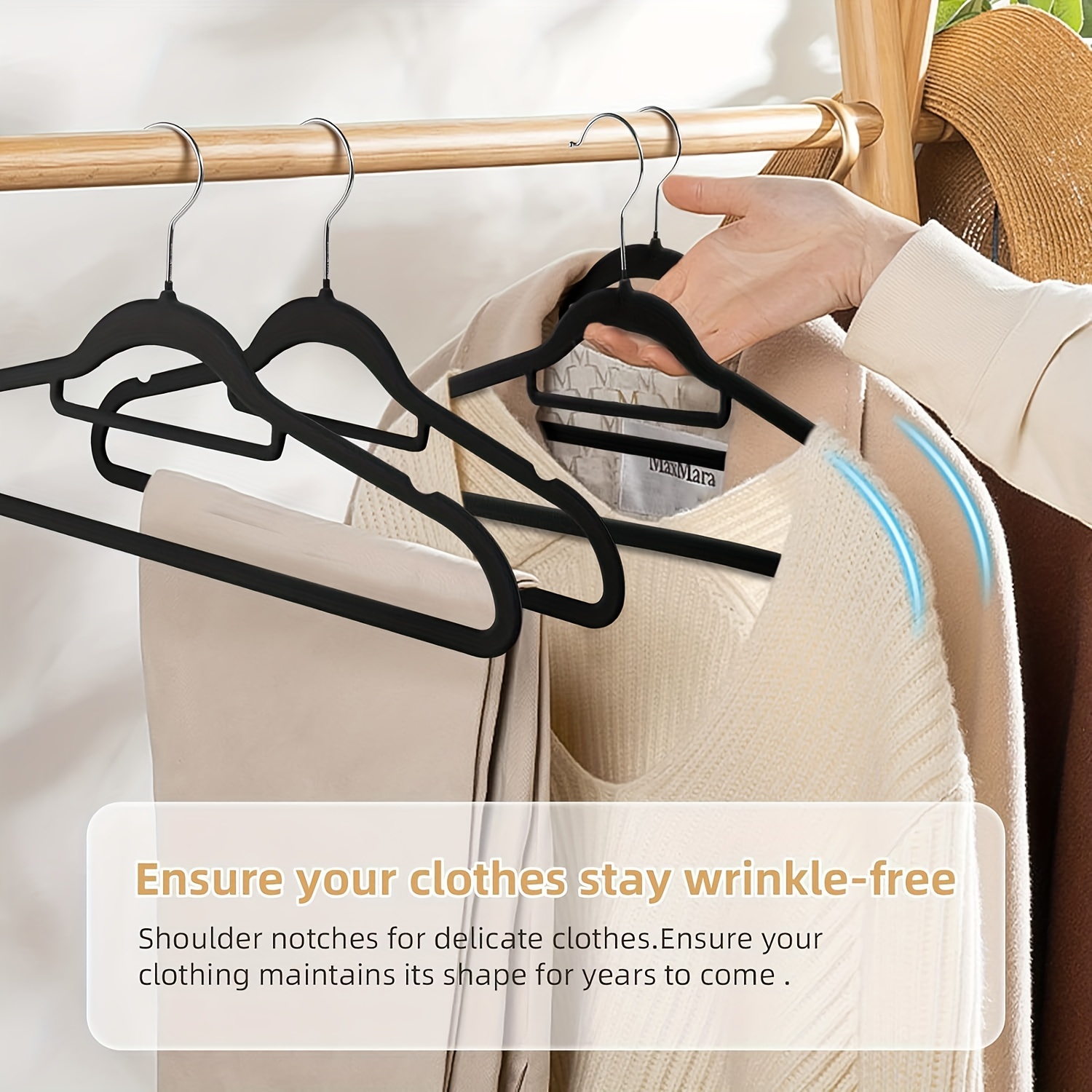 Premium Velvet Hangers with 20-Pack Slim Space Saving Coat Hanger, Non Slip