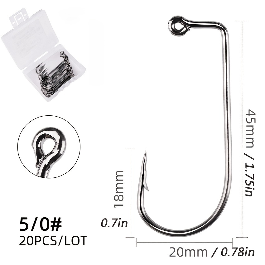 Jig Big Series Fishing Hooks Offset Jigs Fishhooks Saltwater - Temu