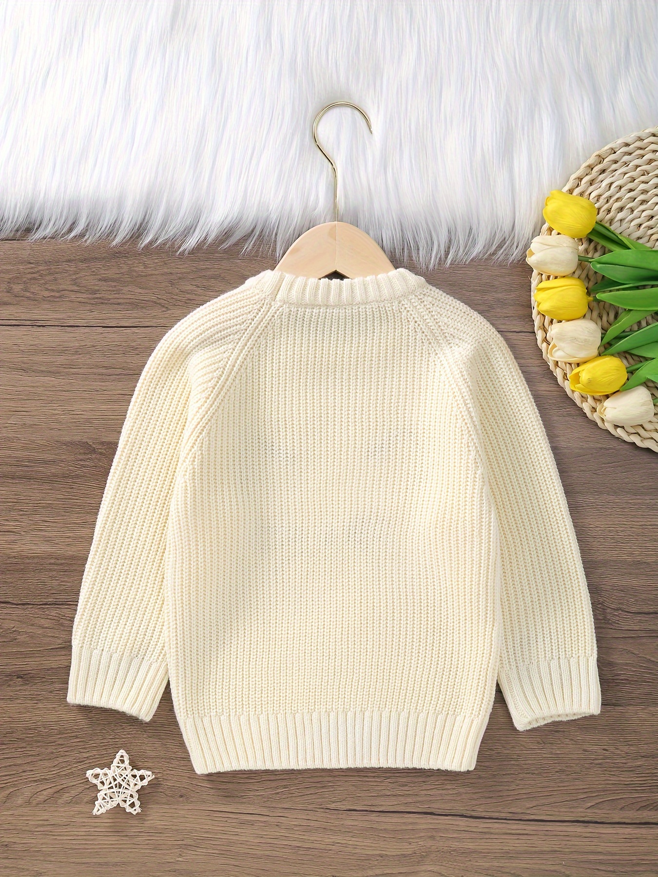 Cute Knit Sweater Pullover Cat Face Embroidery Girls Long - Temu