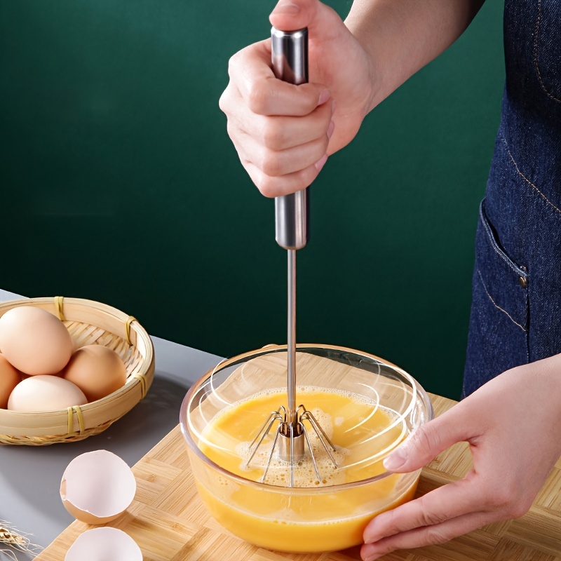 Stainless Steel Semi-automatic Egg Whisk - Hand Push Whisk For Blending,  Whisking, Beating, And Stirring - Kitchen Gadgets And Accessories For Easy  Cooking - Temu Italy