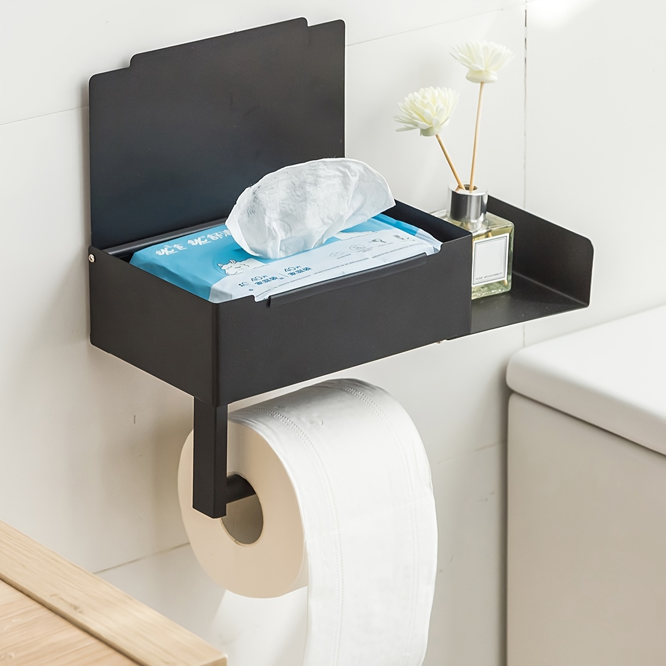 Hanging Toilet Paper Holder Roll Paper Holder Bathroom Towel - Temu