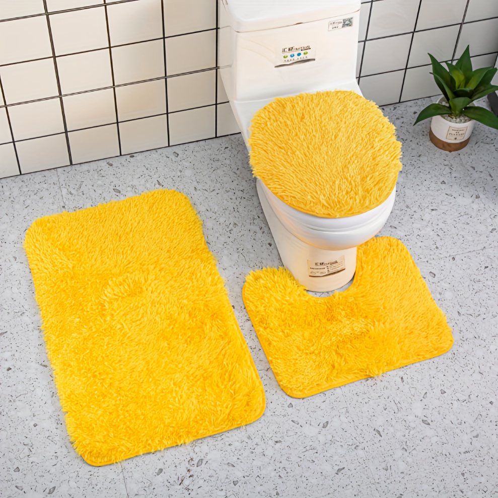 Bath Rugs Set For Bathroom Solid Color Non slip Bathroom Rug - Temu